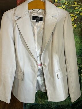 Wilsons Leather White Women's Leather Blazer Jacket